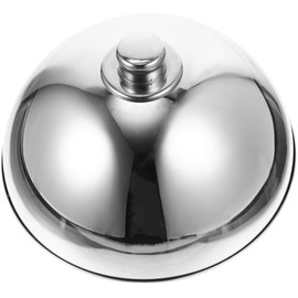 UPKOCH Stainless Steel Food Cover - Dome Lid, 12.5 Inch, Silver Bead, Melting Cheese, Steaming & Grill Dome Cover for Basting Meat Steak Burger, Sandwiches, BBQ Tool