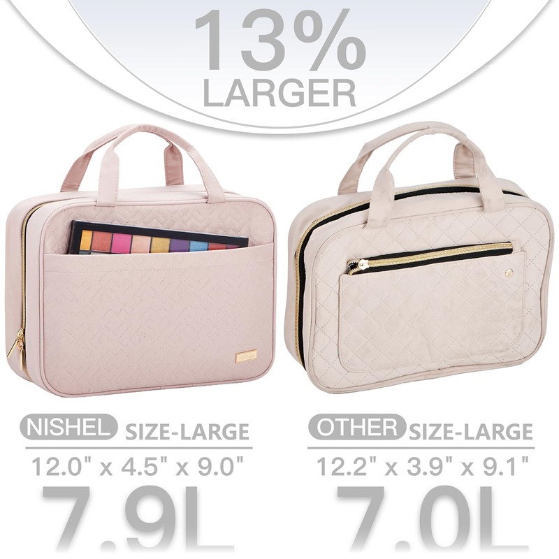 NISHEL Travel Toiletry Bag for women, Portable Hanging Organizer for