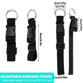 ElevateTech 3 Pcs Add a Bag Luggage Straps Jacket Gripper Anti-Theft Luggage Strap Adjustable Suitcase Belt Straps for Carrying Your Extra Bags Travel Accessories for Connecting Your Baggage Jackets