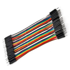 40pcs 10 cm (4 inch) Male to Male Multicolored Dupont Wire Breadboard Jumper Ribbon Cables Kit Compatible with Arduino Projects(M/M)