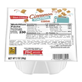 Malt-O-Meal Cinnamon Toasters® Breakfast Cereal, 2 Ounce Single Serve Bowls (Pack of 48)