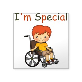 CafePress I'm Special Wheelchair Boy Sticker Square Bumper Sticker Car Decal