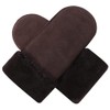 Harssidanzar Winter Mitten Gloves,Mens Sheepskin Shearling Heated Warm Furry Cuff