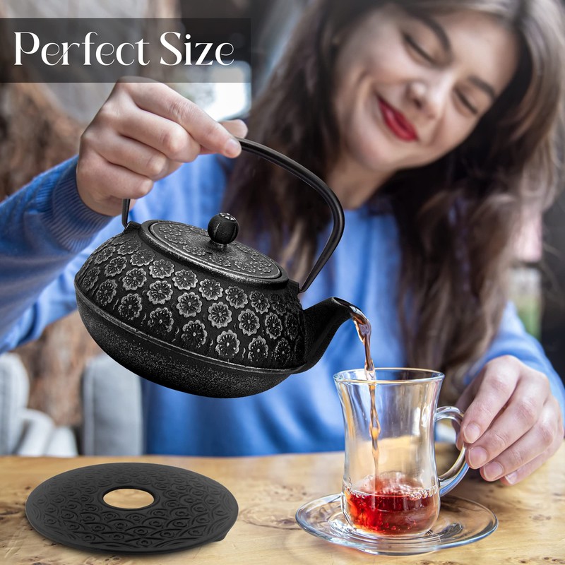 Reseralife Cast Iron Trivet for Teapot - Sturdy - Non