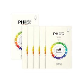 SAM’U PH Sensitive Tone Up Fit Face Mask – Radiance-Enhancing Vegan Sheet Mask with Glutathione, Niacinamide, and Vitimin C, Healthy Glow Travel-Friendly Korean Skincare (5 Sheets)