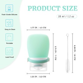 XJMWXHFC 4Pcs Squeeze Salad Dressing Bottles, Mini Sauce Condiment Bottles with Bandage, Leakproof Salad Dressing Container with 2pcs Cleaning Brush, Squeeze Bottles for Sauces (1.3OZ, 38ML)