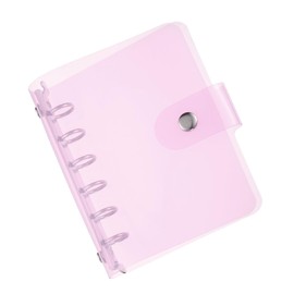 PATIKIL A7 Clear Binder Cover Flexible PVC Refillable Notebook Shell Snap Button Close DIY Meeting Notebook Folder, Purple