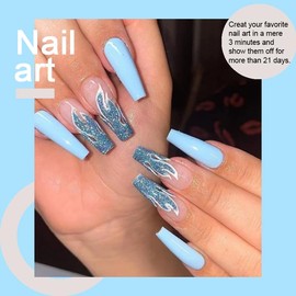 Arte Clavo 15ml Light Blue Gel Nail Polish, 1Pcs Baby Blue Gel Nail Polish Pastel Blue Color Nail Polish Gel High Gloss Soak Off U V Gel Nail French Nail Manicure Salon DIY 3020