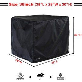 TENTVIA Outdoor Generator Cover 38x28x30 Inches,600D Heavy-Duty Oxford Fabric,Dustproof and Waterproof Protection for Generators, Suitable for Most 5500-15000W Generators.Black