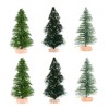 Ipetboom 12 Pieces Miniature Emulation Pine Trees with Base for