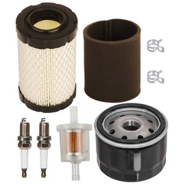 HIFROM Air Filter Pre Filter Oil Fuel Filter Spark Plug Tune Up kit Compatible with John Deere L105 L108 LA135 LA145 D100 D160 D170 D120 for MIU14395 AM125424 MIU13963 Lawn Mower