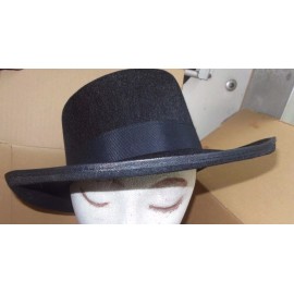 unbranded Lot of 6 black Adult Felt "Gambler" riverboat hats Rhett Wild West Wide Brim