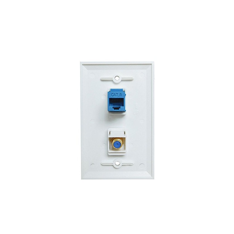 Coax Ethernet Wall Plate Female to Female - Ethernet and