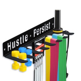 YEYINGZHUO Gym Equipment Wall Storage Rack, Multi-Purpose Home Gym Organizer, Wall-Mounted Barbell Hanger for Resistance Bands, Lifting Belts, Straps, Jump Ropes, Dumbbells, Chains, Weight Belts(Black)