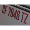 Boat Registration Stickers - Domed Carbon Fiber Numbers with Red