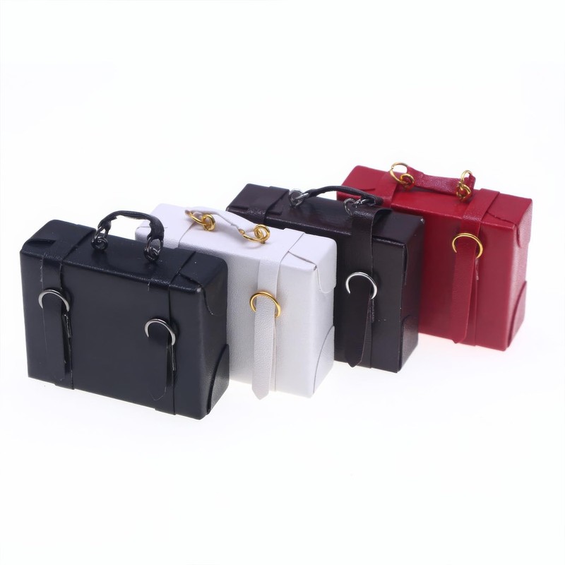 1:12 Scale Dollhouse Miniature Briefcase | Faux Leather Suitcase for