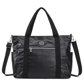 Waterproof Travel Duffle Bag for Women Weekender Overnight Carry On Crossbody Tote Bag Shoulder Bags with Laptop Compartment(Black)