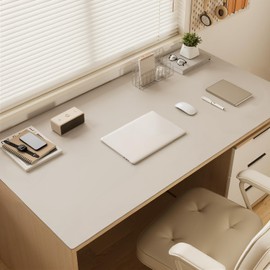 LifeSculptin Super Wipe Clean Heat Resistant Table Pad Cover for Rectangular Dining Tables - Silicone Leather Table Protector, Waterproof & Stain-Resistant Table Pads (Beige White & Cream, 24" x 48")