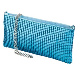 cecilia&bens 20s Clutch | Women's Shoulder Bag Small with Sequins Including Hand Strap | Mini Bag, blue