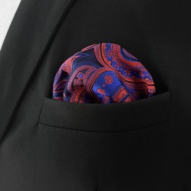S&W SHLAX&WING Mens Paisley Pocket Squares XL Large for Wedding Prom Party, Ch12