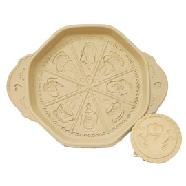 Brown Bag Ceramic Teatime and Claddagh Shortbread Pan and Cookie Stamp Set Irish Symbols Kitchen Tools Backing Supplies Birthday Present Housewarming Gift