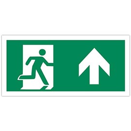 5 Large Stickers Escape Route, Emergency Exit, Rescue Route, 30 x 14 cm Sign, Notice Sticker