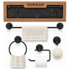 Juego 4 Piezas Accesorios de Baño Sin Taladrar, SUS304, Negro