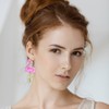 Flamingo Earrings for Women, Acrylic Glitter Pink Flamingo Dangle Earrings