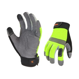 Vgo... 1 Pair Men's Safety Gloves Touch Screen Practical Work Gloves for Gardening, Warehouse and Light Mechanic Work (1 Pair, Size M, Green, SL7584)