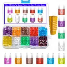 Kiligen 120pcs Small Fuse Car Blade Fuse 3A 5A 7.5A 10A 15A 20A 25A 30A 35A 40A Fuse with Removal Tool-For Car