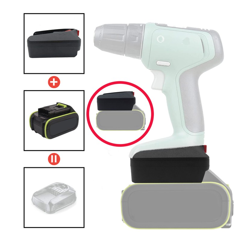 Lithium Battery Adapter Convert for WORX 20V Padfoot Green 5pin