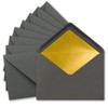 10 x metallic gold lined envelopes DIN C5, anthracite, 156