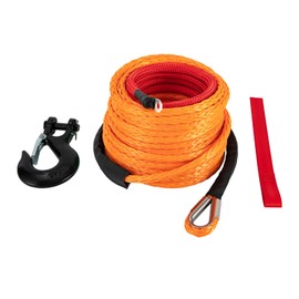 CUBELLIN 3/8" x 60FT Synthetic Winch Rope with Hook 19,854 LBS Synthetic Winch Line Cable Rope for Off-Road, Vehicle, Truck, ATV, UTV, SUV
