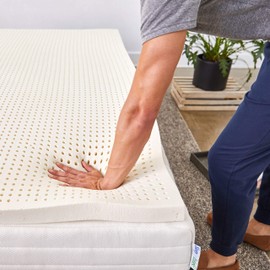 Pure Green 100% Natural Latex Mattress Topper - Medium Firmness- 1 Inch - Full Size (GOLS Certified Organic)
