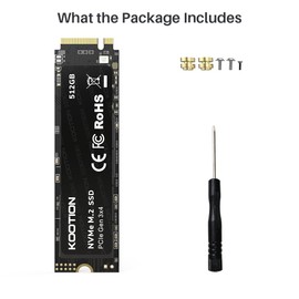 KOOTION 512GB PCIe 3.0 M.2 Internal Solid State Drive PCle 3.0x4 SSD NVMe M.2 2280 Internal SSD Up to 2900MB/s PCIe Gen 3 NVMe SSD Less Heat Large Storage M.2 Internal Solid State Hard Drive for PC
