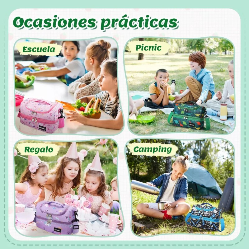 Retolit Lonchera Termica Bolsa Almuerzo Capacidad Portátil Niño Nina