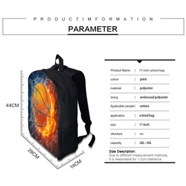 ANYFOCUS Students Backpack,17" Bookbag 3D Airplane Print for Age 6-15 Years Old Teen Girls Boys Kids