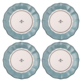 Karma, 8.75 inches Melamine Salad Plates Set of 4, Reusable Dishwasher Safe Plates for Outdoor and Indoor, Bee