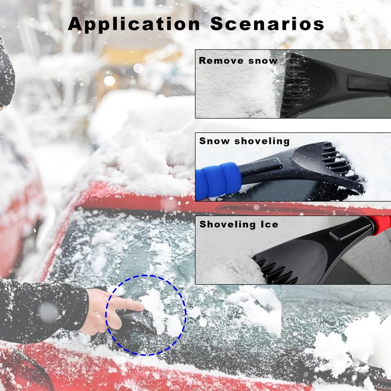 Gasedin 2 PCS Ice Scraper for Car Windshield, Scratch Free