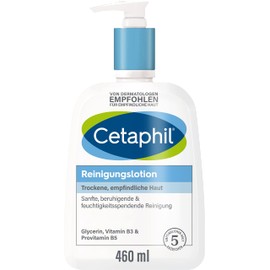 Cetaphil Cleansing lotion, 460 ml, for dry, sensitive skin, facial cleansing, can be used with and without water, gently and effectively removes dirt, soap-free, no eye burn