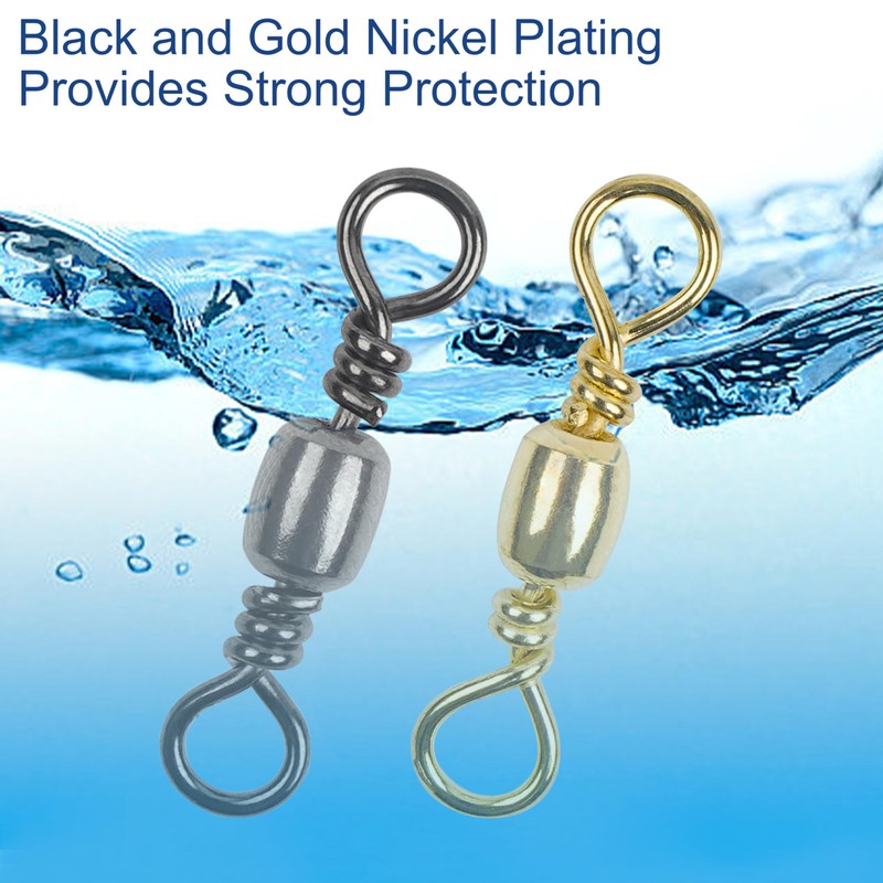 JOGFFDE 210pcs Fishing Barrel Swivel Rolling Barrel Bearing Fishing Swivel