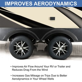 RecPro RV Tandem Fender Skirt | 72 1/2" W x 12" H | Fits Winnebago (Black, 2 Fender Skirts)