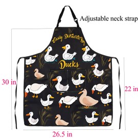 BNQL Duck Apron with Pockets Duck Gifts for Duck Lovers Gifts Duck Hunters Gifts Easily Distracted By Ducks Farmer Apron