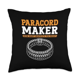 Paracord Bracelet Maker Survival Gear Crafting Enthusiast Throw Pillow