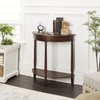 Decor Therapy Simplify Half Round Accent Table, Walnut, 28.25w 11.8d