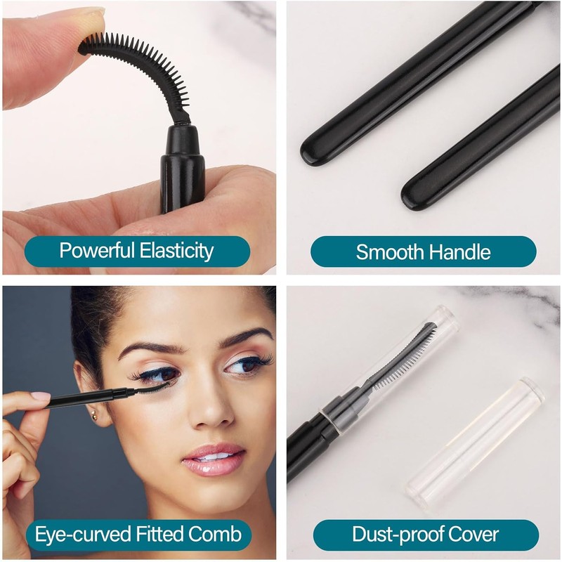 Tbestmax 12 Pzas Varitas para Mascara Cepillos Reutilizables de Silicona