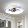 WayToAll Low Profile Flush Mount Ceiling Fan with Light and