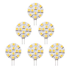 Dream lighting LED 12volt DC G4 Bulb Equivalent to 20W Halogen Bulb Replacement for RV, Camper Trailer, Boat Indoor Spotlight, Side Pin Dimmable Warm White, Pack of 6