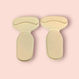 T-Shaped Shoe Heel Protector Pad - Anti-Blister, Beige 1 Pair 7ea