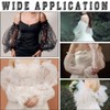 GORGECRAFT 2Pcs Removable Tulle Puff Sleeves Black Polyester White Faux